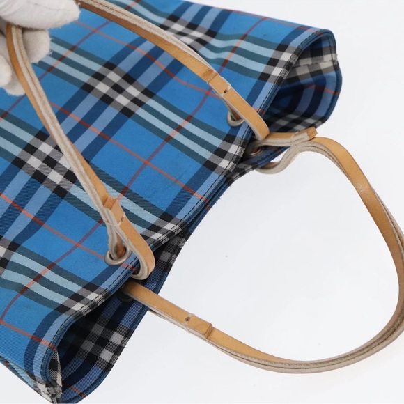 BURBERRY Blue Plaid Tote  Auth 87633 - Picture 3 of 10